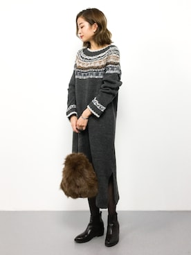 「IENA（イエナ）のIENA フォックス巾着バッグ◆（ショルダーバッグ）」を使った、mihiroさん（レディース・156cm）の秋コーディネート