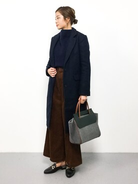 「アイテム（チェスターコート）」を使った、mihiroさん（レディース・156cm・20代）の秋コーディネート