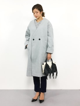 「アイテム（チェスターコート）」を使った、mihiroさん（レディース・156cm・20代）の秋コーディネート