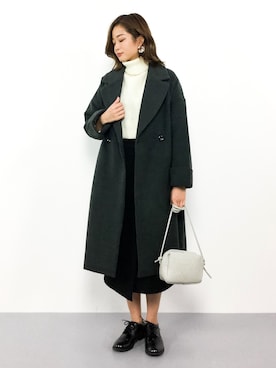 「アイテム（チェスターコート）」を使った、mihiroさん（レディース・156cm・20代）の冬コーディネート