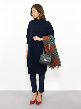 「Factor=（ファクターイコール）のアイテム（パンツ）」を使った、mihiroさん（レディース・156cm）の冬コーディネート