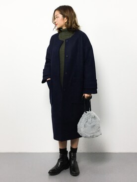 「Bou Jeloud（ブージュルード）のアイテム（その他アウター）」を使った、mihiroさん（レディース・156cm）の冬コーディネート