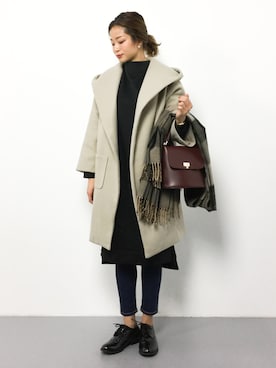 「coca（coca）（コカ）のアイテム（ダウンジャケット/コート）」を使った、mihiroさん（レディース・156cm）の冬コーディネート