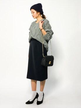 mihiroさん（レディース・156cm）の冬コーディネート