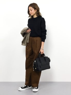「PLAIN CLOTHING（プレーンクロージング）の【SALE!!】【ZOZOTOWN人気ランキング 1位獲得】シーズンレス2WAYフラップハンドバッグ/ショルダーバッグ（ショルダーバッグ）」を使った、mihiroさん（レディース・156cm）の冬コーディネート