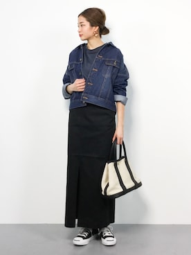 「URBAN RESEARCH ROSSO WOMEN（アーバンリサーチ　ロッソ）のアイテム（デニムジャケット）」を使った、mihiroさん（レディース・156cm）の冬コーディネート