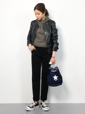 「NATURAL BEAUTY BASIC（ナチュラルビューティーベーシック）のアイテム（ブルゾン）」を使った、mihiroさん（レディース・156cm）の春コーディネート