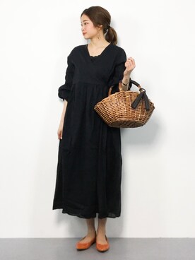 「Bab Bou Jeloud（バブブージュルード）のアイテム（ワンピース）」を使った、mihiroさん（レディース・156cm）の春コーディネート