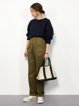 「FRAMeWORK（フレームワーク）のアイテム（スウェット）」を使った、mihiroさん（レディース・156cm）の春コーディネート