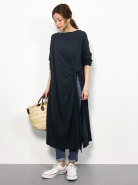 「501(R)T（ゴーマルイチティー）のアイテム」を使った、mihiroさん（レディース・156cm）の春コーディネート