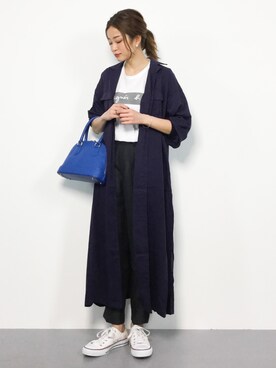 「アイテム（シャツワンピース）」を使った、mihiroさん（レディース・156cm・20代）の春コーディネート