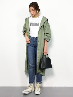 「501(R)T（ゴーマルイチティー）のアイテム」を使った、mihiroさん（レディース・156cm）の春コーディネート