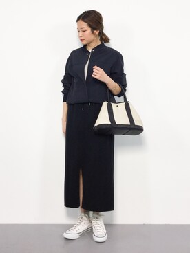 「ハイカット」｜「アイテム（ブルゾン）」を使った、mihiroさん（レディース・156cm）の春コーディネート