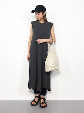 「STUDIOUS（ステュディオス）のアイテム（帽子）」を使った、mihiroさん（レディース・156cm）の春コーディネート