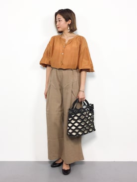 「MODE ROBE（モードローブ）のアイテム（トートバッグ）」を使った、mihiroさん（レディース・156cm）の夏コーディネート