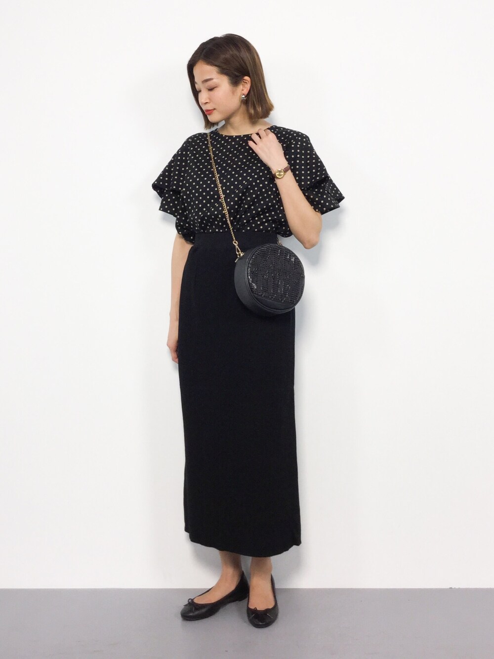 【2018S/S】 Spick &amp; Span ドットフレアスリーブ ブラウス Spick & Span（スピックアンドスパン）の「ドットフレアスリーブT