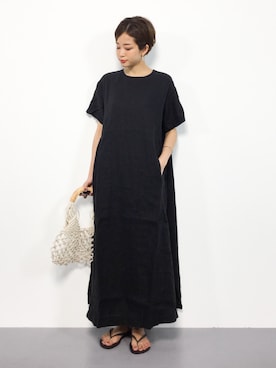 「RED CHOP WORKS（レッドチョップワークス）のアイテム（ワンピース/ドレス）」を使った、mihiroさん（レディース・156cm）の夏コーディネート
