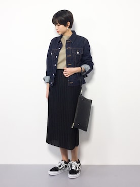 「ジージャン」｜「アイテム（その他アウター）」を使った、mihiroさん（レディース・156cm）の秋コーディネート