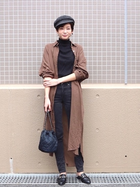 「アイテム（シャツワンピース）」を使った、mihiroさん（レディース・156cm・20代）の秋コーディネート