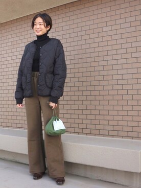 「新作」｜「アイテム（ダウンジャケット/コート）」を使った、mihiroさん（レディース・156cm）の冬コーディネート