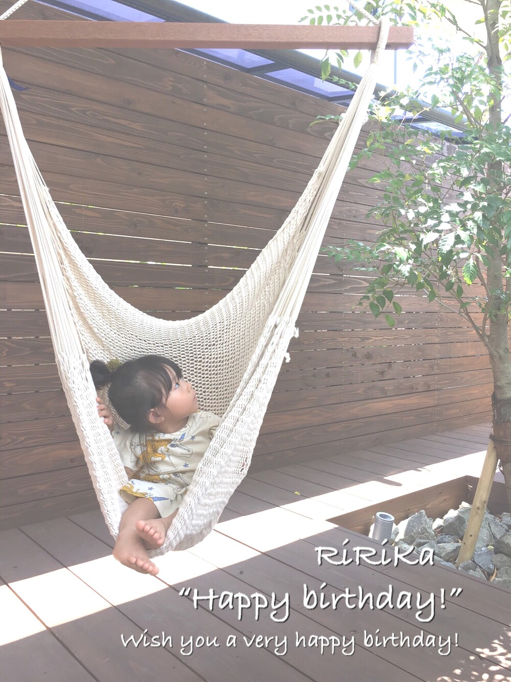 「お誕生日おめでとう！、誕生日、キッズファッション、2歳、kids、ハンモック、ワンピース、minirodini、北欧」｜「❤️のアイテム（その他、その他）」を使った、emma*◡̈**さん（キッズ・80cm）の夏コーディネートの1枚目の写真