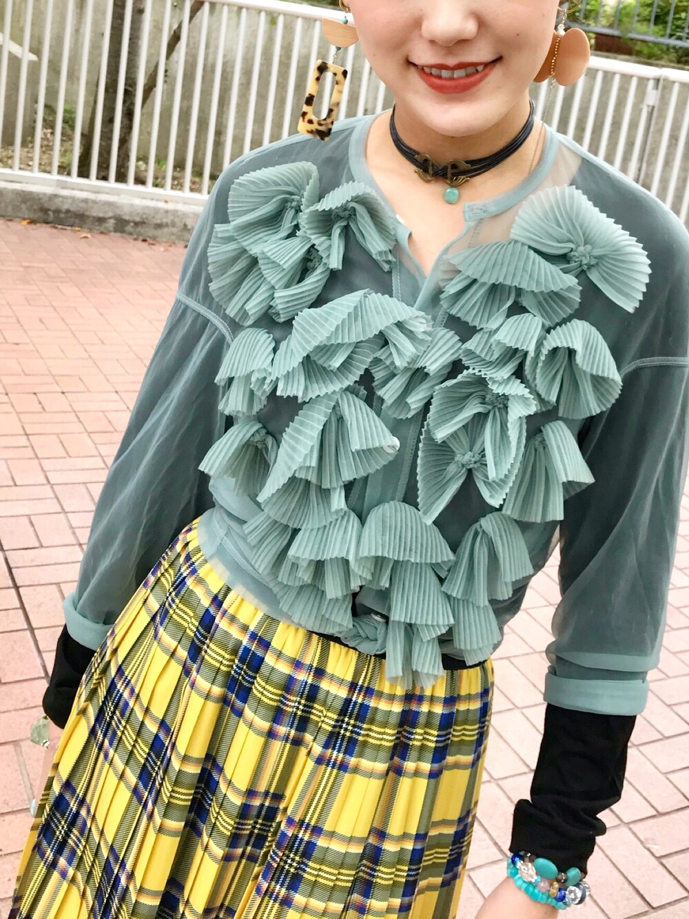 TRUNO by NOISEMAKER 蛍光黄色のスカート NOISEMAKER プリーツスカート - メルカリ