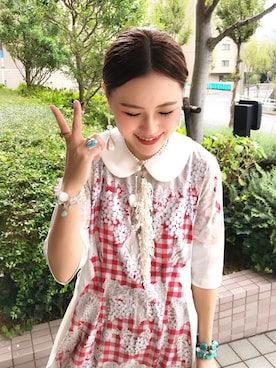 「大ぶりアクセサリー」｜RaRa Clocheさん（レディース・170cm）の秋コーディネート