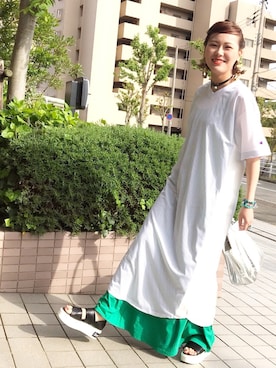 「Rodeo Crowns（ロデオクラウンズ）のアイテム（ワンピース/ドレス）」を使った、RaRa Clocheさん（レディース・170cm）の夏コーディネート