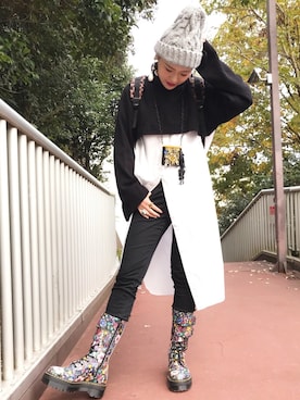「A part by（アパートバイ）のアイテム（シャツワンピース）」を使った、RaRa Clocheさん（レディース・170cm）の秋コーディネート