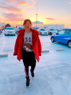 「MSGM（エムエスジーエム）のアイテム（スウェット）」を使った、sa222さん（レディース・162cm）の冬コーディネート