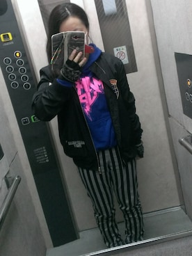 「ショッピング」｜「アイテム（スタジャン）」を使った、ささはるさん（レディース・153cm）の春コーディネート
