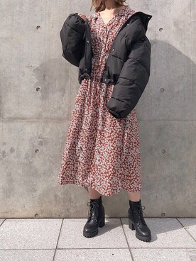 one after another NICE CLAUP｜kyonさんの「フードダウンジャケット（one after another NICE CLAUP）」を使ったコーディネート