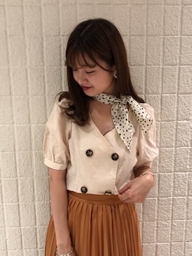 「アイテム（スカート、オレンジ系）」を使った、kyonさん（レディース・165cm）の夏コーディネート