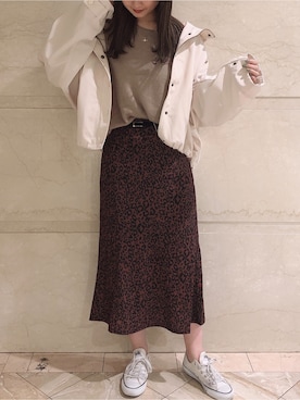 「アイテム（マウンテンパーカー）」を使った、kyonさん（レディース・165cm）の秋コーディネート