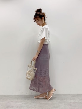 「アイテム（バッグ、ホワイト系）」を使った、kyonさん（レディース・165cm）の春コーディネート