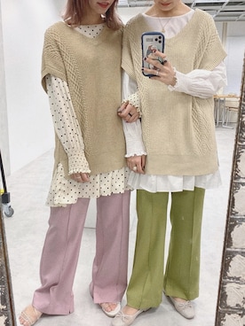 「サマーニット」｜「アイテム（チュニック）」を使った、kyonさん（レディース・165cm）の春コーディネート