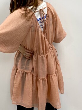 「アイテム（チュニック）」を使った、kyonさん（レディース・165cm）の夏コーディネート