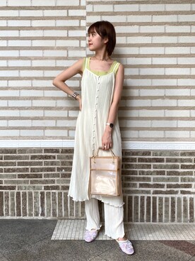 「アイテム（タンクトップ）」を使った、kyonさん（レディース・165cm）の夏コーディネート