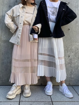 「one after another NICE CLAUP（ワンアフターアナザーナイスクラップ）のアイテム（デニムジャケット）」を使った、kyonさん（レディース・165cm）の冬コーディネート