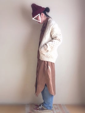 「ドラフトリーバイス」｜「アイテム（ワンピース/ドレス）」を使った、まいこさん（レディース・160cm）の冬コーディネート