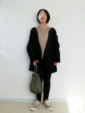 「BEAMS BOY（ビームスボーイ）のNAPRON / ミリタリー クレイジー ペイシェント バッグ（ハンドバッグ）」を使った、まいこさん（レディース・160cm）の秋コーディネート