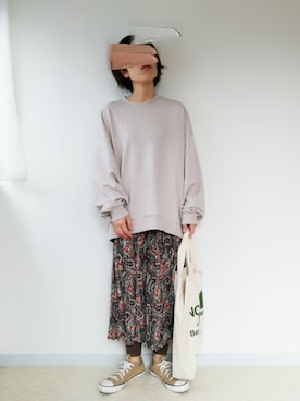 「スーパーオーバーサイズスウェット」｜まいこさん（レディース・160cm）の春コーディネート