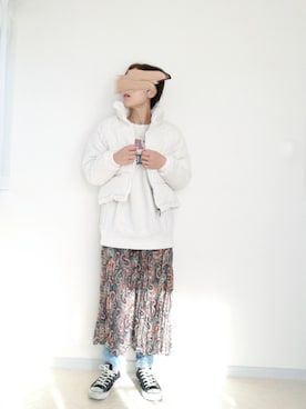 「ECRIRE（エクリール）のアイテム（その他アウター）」を使った、まいこさん（レディース・160cm）の冬コーディネート