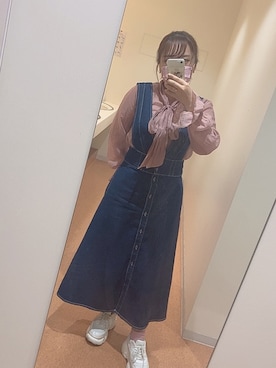 「おちびさん」｜「アイテム（ワンピース/ドレス）」を使った、はるさん（レディース・154cm）の春コーディネート