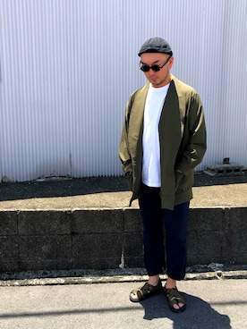 「アイテム（ノーカラージャケット）」を使った、yutaka1979さん（メンズ・176cm）の夏コーディネート
