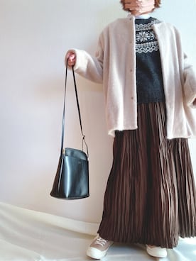 「flower」｜「アイテム（ムートンコート）」を使った、mimiさん（レディース・150cm）の冬コーディネート