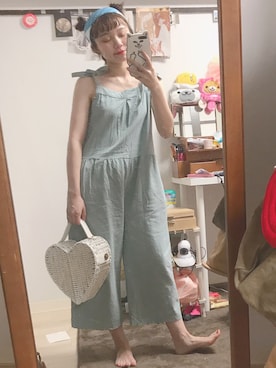 「RIPNDIP（リップンディップ）のアイテム（財布/小物）」を使った、宝女走由さん（レディース・157cm）の夏コーディネート
