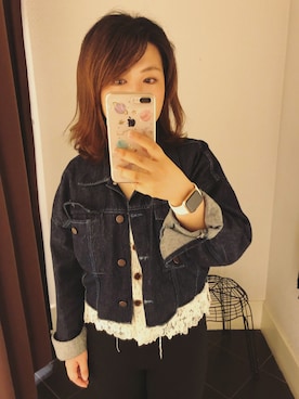 「Abercrombie&Fitch（アバークロンビーアンドフィッチ）のアイテム（デニムジャケット）」を使った、Maggie-xmjさん（レディース・163cm）の秋コーディネート