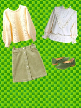 「ground green store（グラウンドグリーンストア）のアイテム」を使った、Margeryさん（レディース・165cm）の秋コーディネート