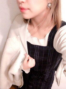 「ZARA（ザラ）のアイテム（サロペット/オーバーオール）」を使った、ninikekeさん（レディース・151cm）の冬コーディネート